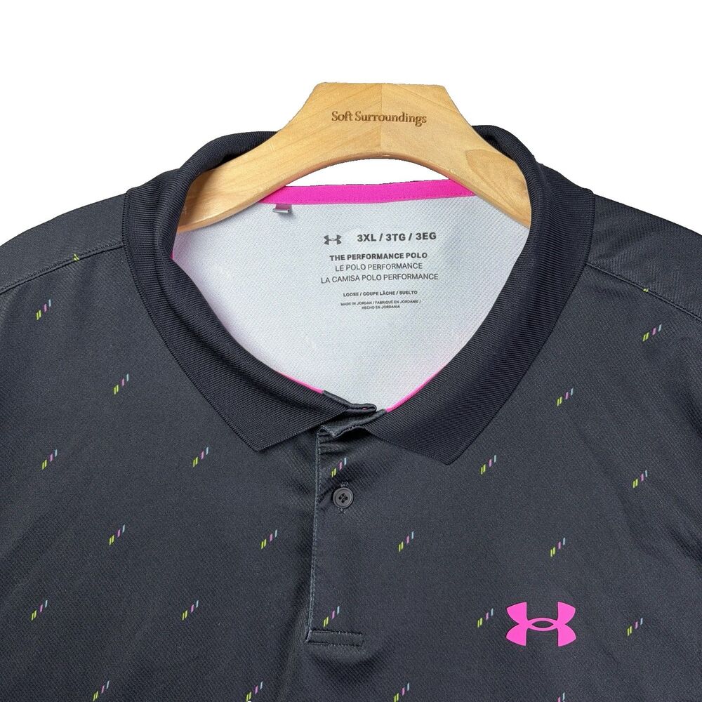 Under Armour The Performance Polo Mens 3XL Short Sleeve Preppy Geometric Golf